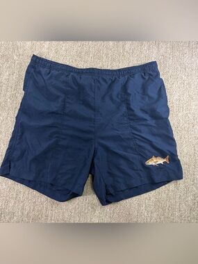 Vintage 90’s AFTCO Guy Harvey Navy Swim Trunks with Fish Patch